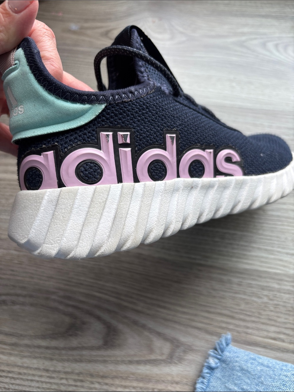adidas Kids' Kaptir Sneakers - Navy / Pink - Picture 15 of 16